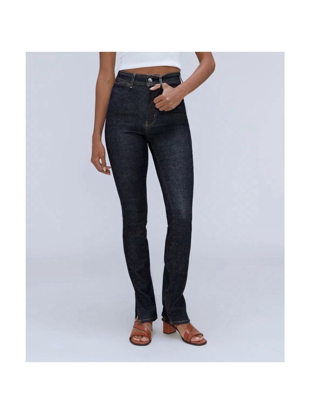 Everlane Women’s Way-High Skinny Split Hem Jean Dark Wash 30R